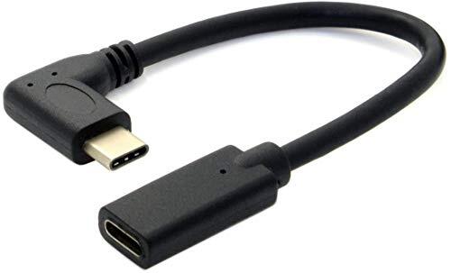 USB C Extension Cable, Right Angle USBC to USBC Extension Cable, Type-C Male ...-image