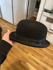 Vintage Fine Quality BOWLER DERBY HAT 6 7/8 Original Box United Hatter Millinery