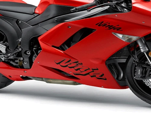 LARGE NINJA KAWASAKI OUTLINE FAIRING MOTORCYCLE DECAL STICKER (2) 3.5 X 10"