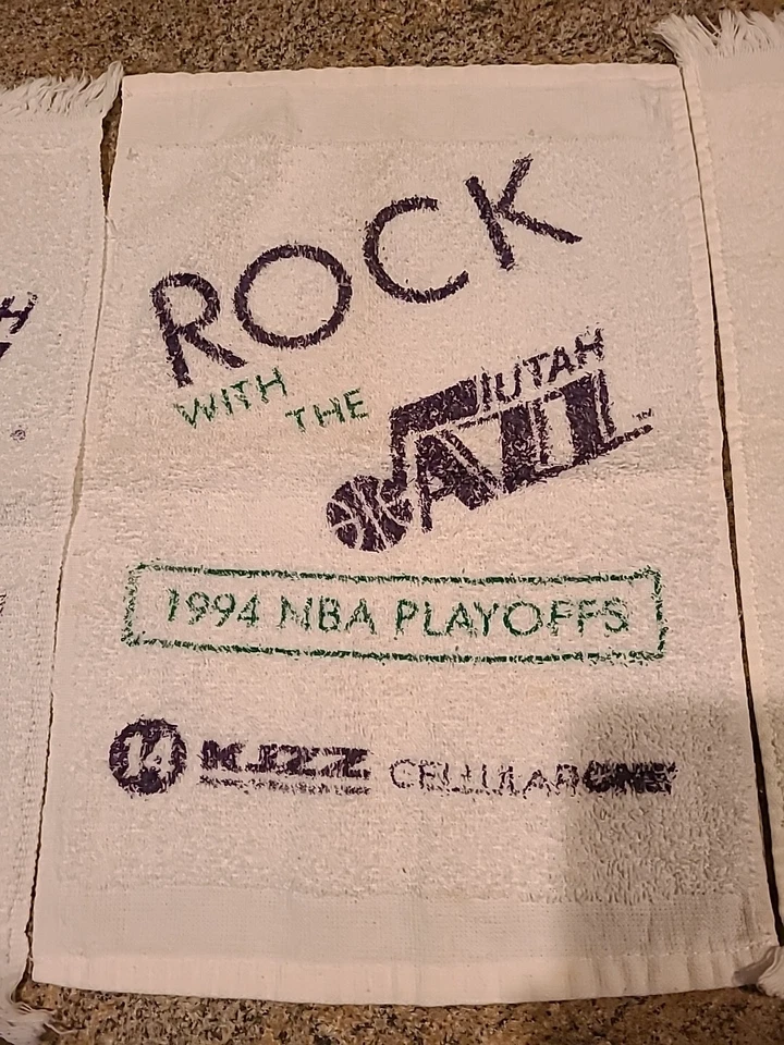 Utah Jazz NBA Towel John Stockton Jeff Hornacek Karl Malone (A6) - Image 3 of 4