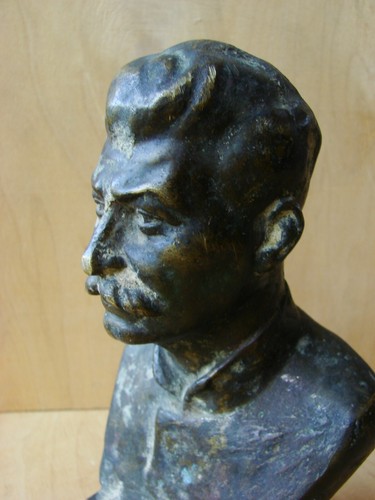 Ukrainian Soviet USSR bronze bust sculpture I. STALIN statue communist metal - Picture 3 of 12