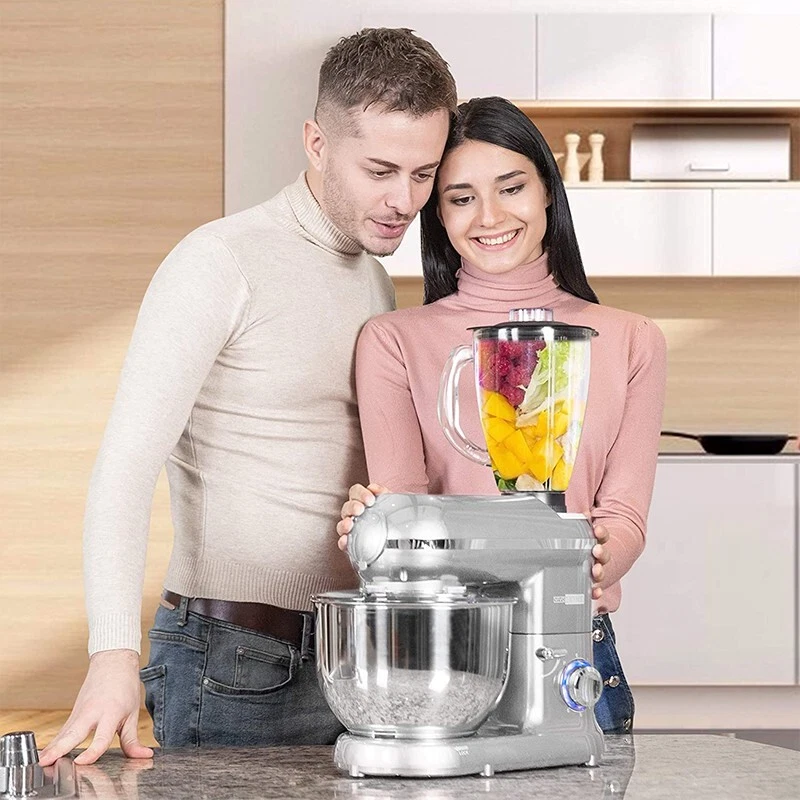 3In1 Food Stand Mixer Stainless Steel Bowl Meat Grinder Blender 6QT 6 Speed - Image 3 of 4