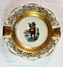 Vintage Ashtray Alka Bavaria Olympia 72 Stamped Ceramic Scalloped Edging