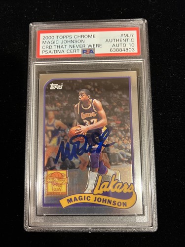 Autographed Magic Johnson Signed 2000 Topps Chrome #MJ7 PSA Signature Graded 10 - Picture 3 of 5