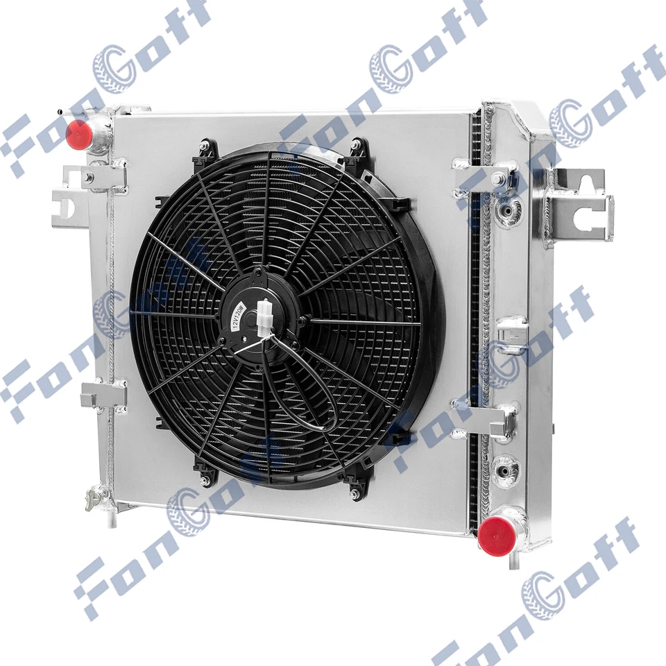 3 Row Radiator&Shroud Fan Fit 2002 2003 2004 2005 2006 Jeep Liberty 3.7L V6 GAS Foto 3 de 4