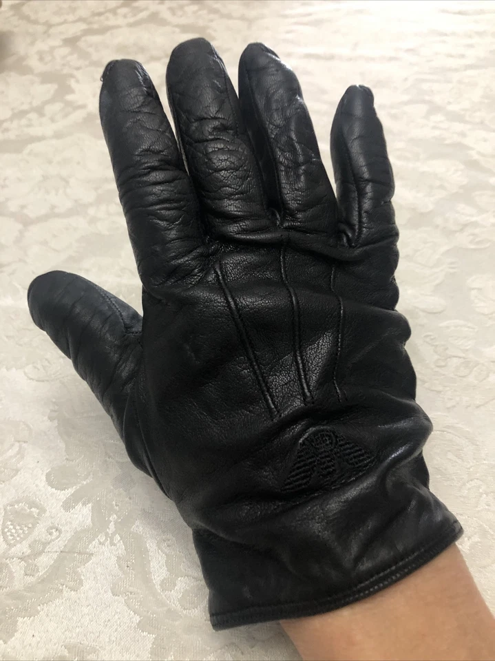 Винтажные кожаные перчатки Emporio Armani для женщин размер большой - Изображение 3 из 4