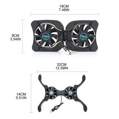 Mini przenośny wentylator chłodnicy do laptopa składany wentylator USB podkładka chłodząca do laptopa PC - Zdjęcie 8 z 8