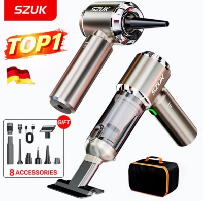 SZUK Neu Mini Autostaubsauger 985000Pa Kabelloser Staubsauger Leistungsstark