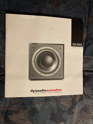 Dynaudio acoustics BM 9S Original Owners Manual / User Manual