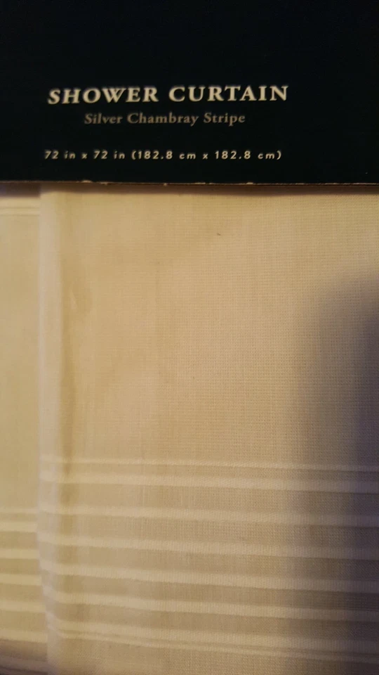 Fieldcrest, Silver Chambray Stripe Shower Curtain 72x72 - Image 4 of 4