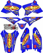Blue FMF Exhaust Graphic Kit DRZ400SM Drz400s drz 400sm 400s drz400 Shrouds