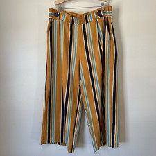 Zara TRF Collection Wide Leg Cropped Pants With Slash Pockets Womens Size XXL