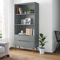 BüCherregal Molde Grau 85X35X170,5 Cm Massivholz Kiefer