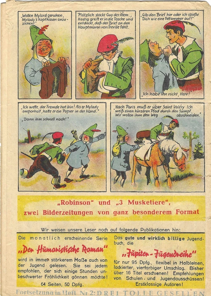 3 Musketiere Gb Nr. 1-7, 9, 10 Original Verlag Moderne Literatur/Titanus - Bild 2 von 4