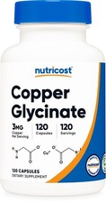 Nutricost Copper Glycinate Capsules 120 Capsules, 3MG Copper per Serving 