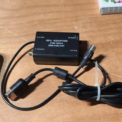 RF Adapter for Sega Dreamcast Console RF Wired Black Plastic TV Out Antenna
