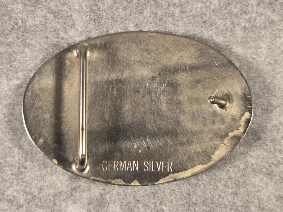 Hebilla de cinturón vintage alemana plateada #6 del departamento de bomberos Foto 3 de 4