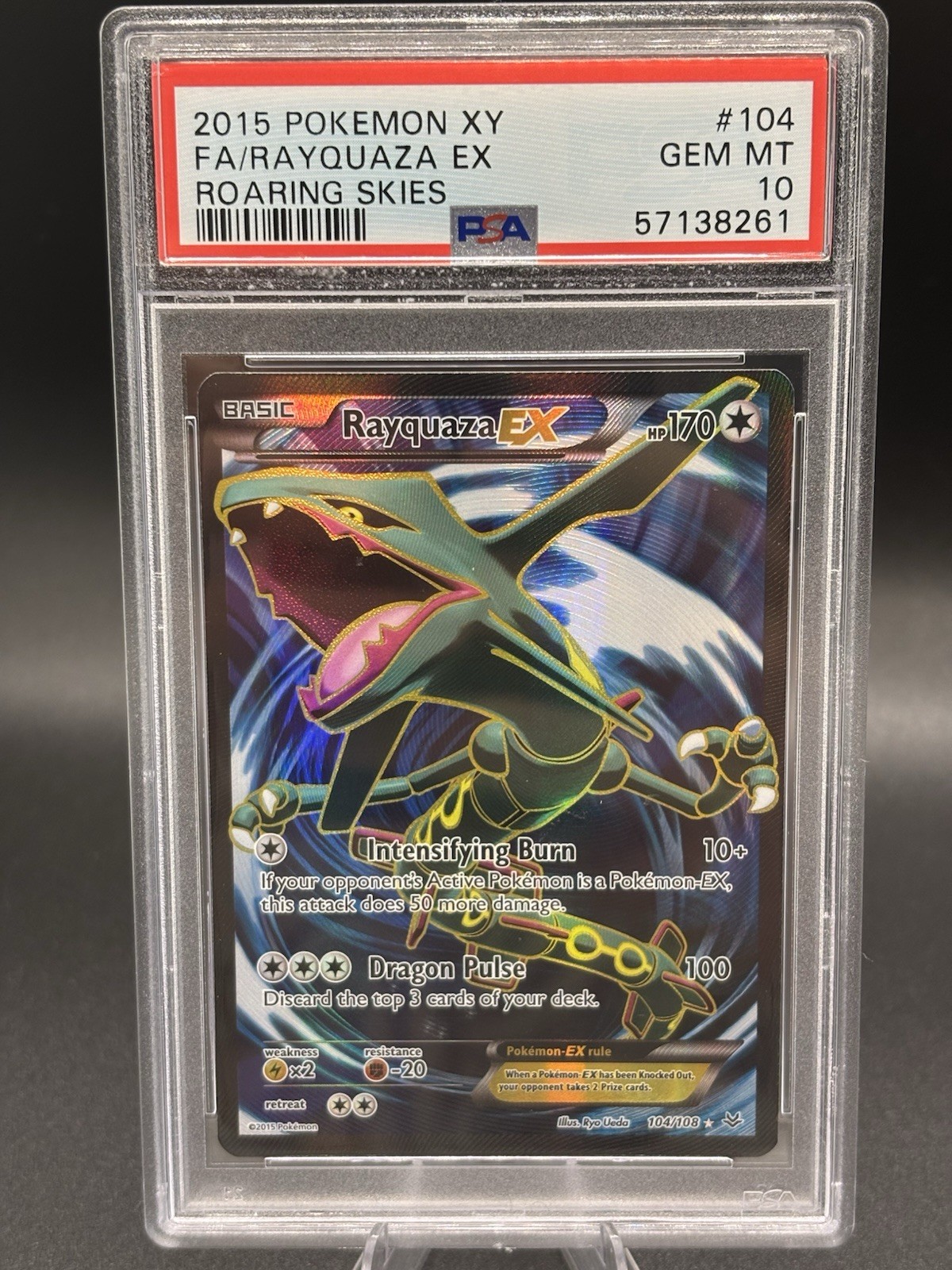 Rayquaza EX (104 Full Art) 104/108 Roaring Skies Gem Mint PSA 10 *pop 35*