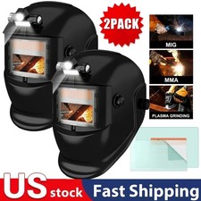 2 Pack True Color Solar Auto Darkening Welding Helmet Arc Tig Mig Grinding Hood