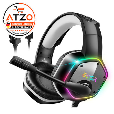 Gaming Headset E1000 USB RGB mit Bass Surround Sound und Mikrofon