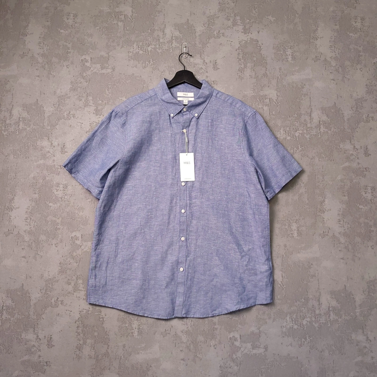 Marks & Spencer Linen Shirt Mens XL Regular Fit Blue Button Down Short Sleeve
Opens in a new window
