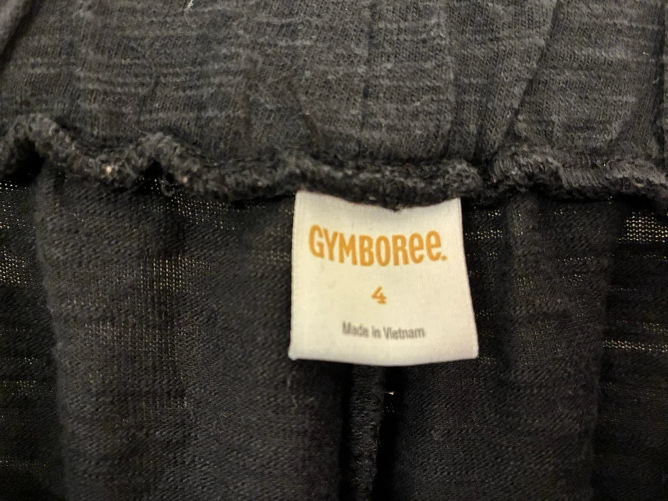 Pantalones de chándal Gymboree para niños niñas negros lisos con lazo metálico mezcla de algodón 4 Foto 2 de 4