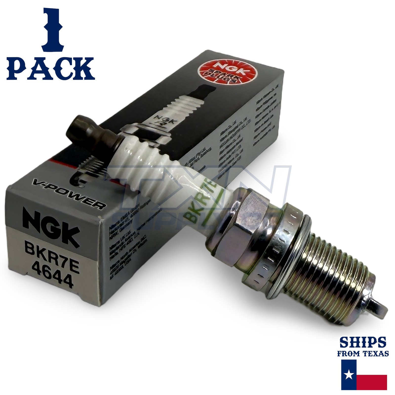 1 Pack NGK V-Power 4644 Spark Plugs BKR7E