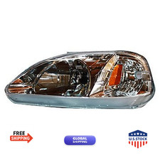 Tyc Left Headlight Assembly Compatible 1999-2000 Honda Civic 20-5662-01