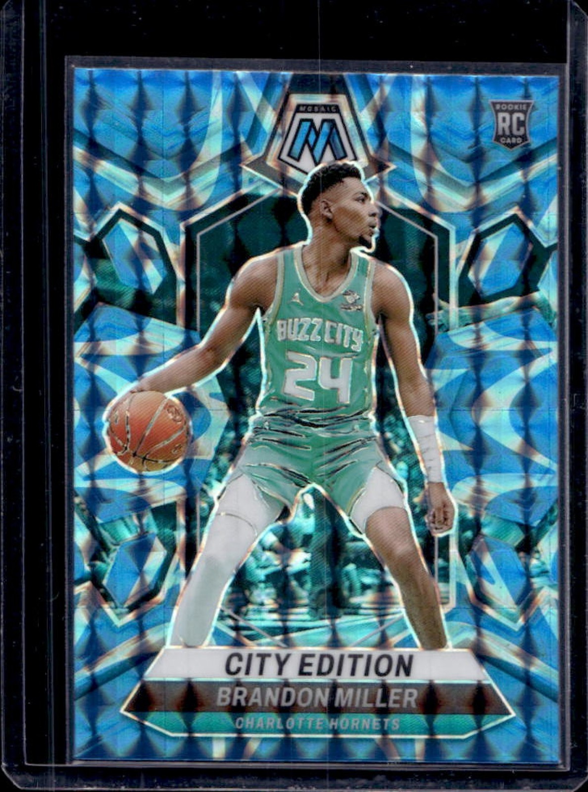 2023-24 Mosaic Brandon Miller RC Reactive Blue Prizm City Edition #277 Hornets