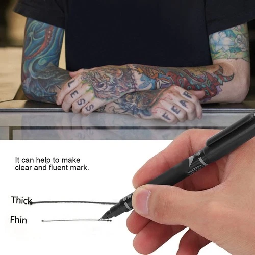 Tattoo Skin Marker Pen Double Tip Fine Regular Stencil Scribe Black image 4