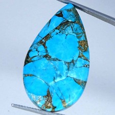 23.20Cts Best Lab-Created Sky Blue Copper Turquoise Pear Cabochon 19X34X4MM