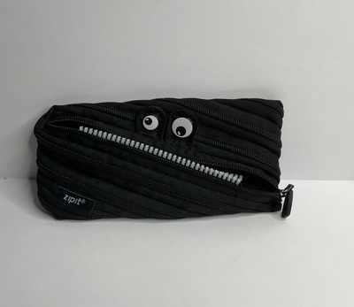 ZipIt Black Monster Pouch School Pencil Bag With White Teeth