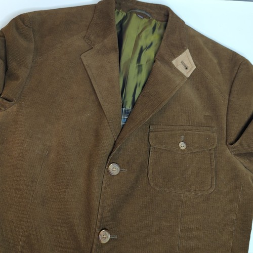Kroon Herren Cord Blazer 42R Braun Sport Mantel Jacke Gekerbtes Revers Oliv Besatz - Bild 8 von 10