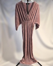 ASOS Design Plisse Batwing Maxi Dress Dusty Rose Mauve Grecian US 0