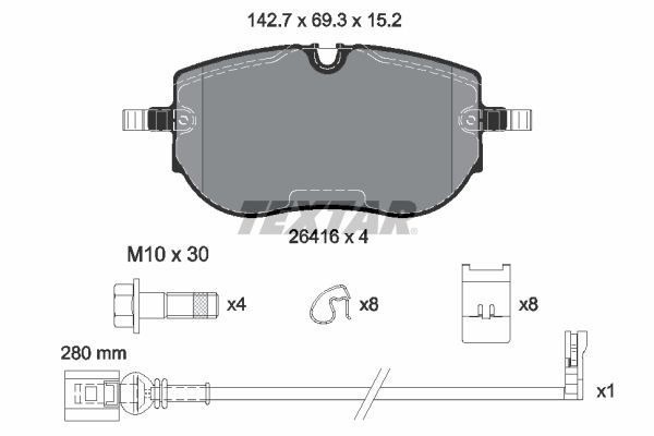 1 X Bremsbelagsatz BremsbeläGe Textar 2641601 FüR Audi VW-image