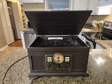 Five in One Record Player Radio Bluetooth Aux CD Casette Tape Player