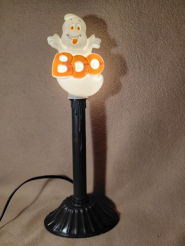 Vintage Halloween Ghost Ghoul Boo Blow Mold Candle Light Indoor Reflector