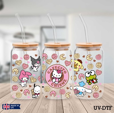 Kitty UV DTF Aufkleber - 16oz Libbey Dose Glasfolie yn895