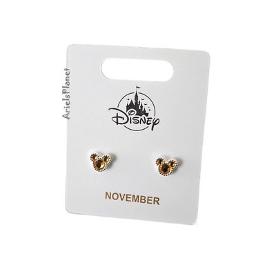 Disney Parks Mickey Mouse Ear Month of November Birthstone Earrings