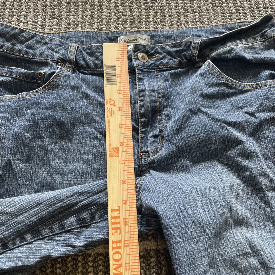 Женские джинсы Coldwater Creek размер W 18 с вышивкой с цветочным узором эластичные джинсы - Изображение 2 из 4