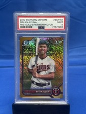 2022 Bowman 1st Bryan Acuna Prospect Gold Shimmer /50 PSA 9