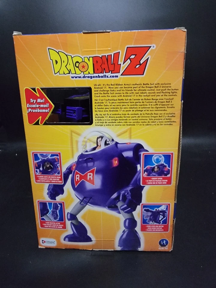 Traje de batalha Dragon Ball Z com boneco Android 17 Irwin Toy 2002 na caixa ainda lacrado - Imagem 2 de 4