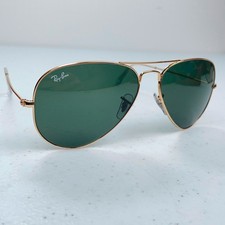 Occhiali da sole Ray-Ban Aviator RB3025 58-14mm montatura oro e lenti verdi L0205