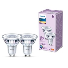 Image of Philips LED Classic Spot Light Bulb 2 Pack [Warm White 2700K - GU10] 35W Non Di