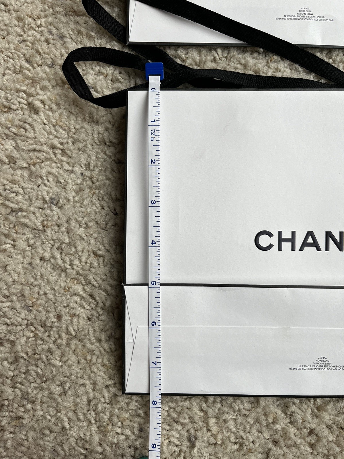 Lot 3 Shopping Bags Louis Vuitton Chanel Orange White Black thumbnail 7