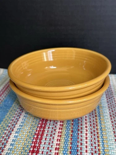 Set Of 2 Fiesta Fiestaware 5 3/4" Cereal Fruit Nappy Bowl Marigold Yellow USA