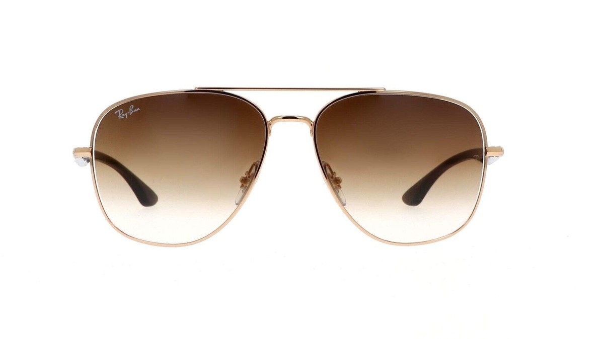 Ray-Ban RB3683 Polished Gold Frame / Brown Gradient Lenses RB3683 