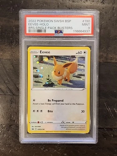 Eevee SWSH190 Black Star Promo Pokemon Brilliant Stars PSA 9 Single Pack Blister