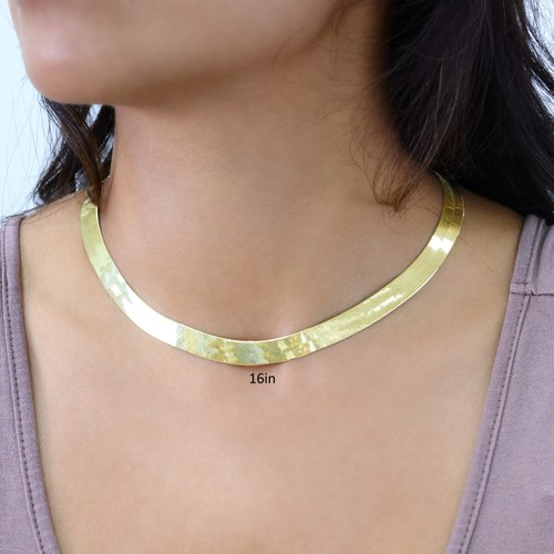 10K Gelbgold massive 3mm-9mm flache Fischgrät Kette Halskette Damen Herren 16"-24" - Bild 50 von 75