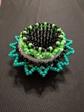      New Green  Black Kandi Rotator Cuff Bracelet Rave Festival Spin EDC     